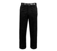 Style Spot Mens Corduroy Cotton Cord Trouser | Formal Pants with Pockets | Size 30-50 (Black, 48W / 29L)