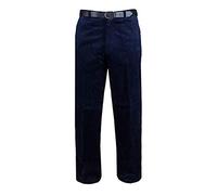 Style Spot Mens Corduroy Cotton Cord Trouser | Formal Pants with Pockets | Size 30-50 (Navy Blue, 34W / 27L)