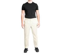Style Spot Mens Rugby Trousers Fully Elasticated Stretch Waist Band Zip Button Fastening Casual Formal Work Pant (Beige, 36W / 31L)