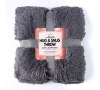 Style Spot New Luxury Fluffy Faux Fur HUG & SNUG Super Soft Warm Cosy Fleece Blanket Large Sofa Bed Throw (Charcoal)