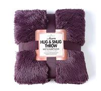 Style Spot New Luxury Fluffy Faux Fur HUG & SNUG Super Soft Warm Cosy Fleece Blanket Large Sofa Bed Throw (Purple)