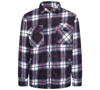 Style Spot New Mens Adults Quilted Fur Padded Work Lumberjack Flannel Shirt TOP Long Sleeve Size (Black/Red-Collar,3XL)