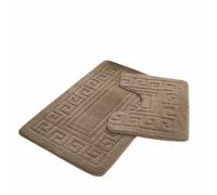 Style Spot Original Luxury Soft Cozy and Smooth Gr ath Mat set 2 Piece, Doormat Bathroom Shower Rugs, Anti-slip Shower Water Absorbent, Easy to Dry, Durable, Easy to store (Latte)