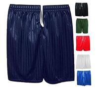 Style Spot Pack of 2 Unisex School Pe Shorts Shadow Stripe Boys Girls Kids Back to School Gym Football Games Sports Pull Up Shorts (Navy, 11-12 Year)