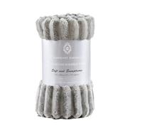 Style Spot Premium Soft Fleece Blanket - Fluffy Sherpa, Cozy Plush Ribbed Throw for Couch, Bed, Sofa - Lightweight, Warm, Chunky Ribbed Cord Design 200X240 Grey