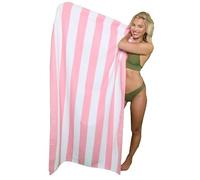 Style Spot Sand Free Extra-Large Jumbo Beach Cotton Towels Lightweight Soft and Quick Dry Swim beach Towel with Multi-Options for Outdoor Traveling on Vacation (Cabana Stripe, Baby Pink)