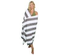 Style Spot Sand Free Extra-Large Jumbo Beach Cotton Towels Lightweight Soft and Quick Dry Swim beach Towel with Multi-Options for Outdoor Traveling on Vacation (Cabana Stripe, Charcoal)