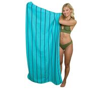 Style Spot Sand Free Extra-Large Jumbo Beach Cotton Towels Lightweight Soft and Quick Dry Swim beach Towel with Multi-Options for Outdoor Traveling on Vacation (Pin Stripe, Aqua Navy)