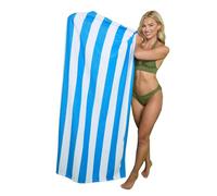Style Spot Sand Free Extra-Large Jumbo Beach Cotton Towels Lightweight Soft and Quick Dry Swim beach Towel with Multi-Options for Outdoor Traveling on Vacation (Cabana Stripe, Blue)