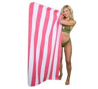 Style Spot Sand Free Extra-Large Jumbo Beach Cotton Towels Lightweight Soft and Quick Dry Swim beach Towel with Multi-Options for Outdoor Traveling on Vacation (Cabana Stripe, Pink)