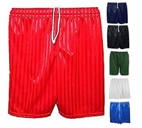 Style Spot Unisex School Pe Shorts Shadow Stripe Boys Girls Kids Back to School Gym Football Games Sports Pull Up Shorts (Red, Small)