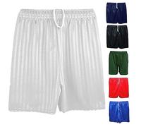 Style Spot Unisex School Pe Shorts Shadow Stripe Boys Girls Kids Back to School Gym Football Games Sports Pull Up Shorts (White, 3-4 Year)