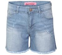 Style Spot Women Ripped Denim Jean Shorts, Frayed Zipper Button High Waisted Stretchy Frayed Raw Hem Hot Short Jeans with Pockets (Light Blue, 18)