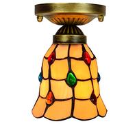 Style Stained Glass Chandeliers 6" Phoenix Tail Colored Bead Aisle Corridor Balcony Small Ceiling Light