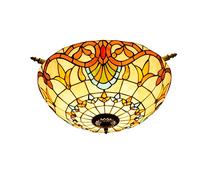 Style Stained Glass Chandeliers 65CM Creative Stained Glass Small Living Room Ceiling lamp Restaurant Bar Bedroom Art Half Ceiling Light Morning Glory