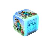 (Style T) Minecraft Alarm Clock Led Night Light Colourful Decoration Desktop Changing