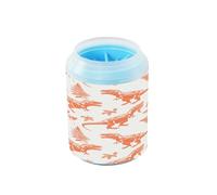 Style T-rex Vanilla Salmon Portable Paw Cleaning Cup with Soft Massage Brush Pets Cleaning Kit for Medium to Large Dogs
