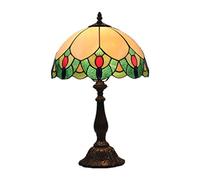Style Table Lamp Stained Glass Shade Bedside Lamp,49cm Tall -30cm Wide Simple Retro Antique Base for Coffee Living Room Bedroom Desk Lamps