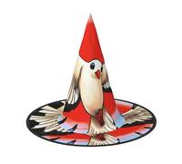 style white dove Foldable Witch Hat, Lightweight Pointed Wide Brim Hat | soft woven fabric, folds and rolls for storage, compact travel build, one size for adult dress-up 2 PCS