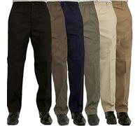 Style Wise Fashion Mens Full Elasticated Waist Rugby Trousers Plain Full Length Smart Casual Pants Green Wiast 38/Length 27