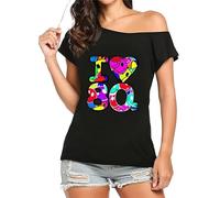 Style Wise Fashion Womens I Love 80s Fancy Dress Top Ladies Retro Parties Pop Star Tee T Shirt Tops 1980s Party Tees