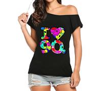 Style Wise Fashion Womens I Love 80s Fancy Dress Top Ladies Retro Parties Pop Star Tee T Shirt Tops 1980s Party Tees