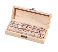 Style Wooden Alphabet Stamp Set for Kids Learning Cursive Writing Educational Toy Stationery (Khaki, 3x1.3x1CM)