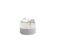 (style1) Large Cotton Rope Basket With Handle, Woven Baby Laundry Basket