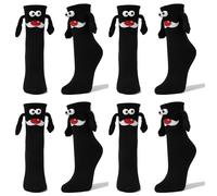 (style2) 4 Pairs Christmas Holding Hands Socks Magnetic Hand In Hand Socks Funny 3d Doll Friendship Socks Women Men Holiday Gift Socks