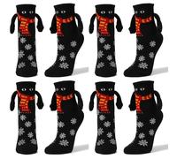 (style4) 4 Pairs Christmas Holding Hands Socks Magnetic Hand In Hand Socks Funny 3d Doll Friendship Socks Women Men Holiday Gift Socks