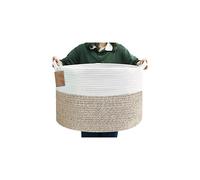(style4) Large Cotton Rope Basket With Handle, Woven Baby Laundry Basket
