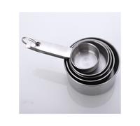(StyleA) Steel Elegant Stainless Measuring Cup Set With Accurate Scale For Baking Cooking And