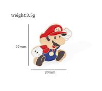 (StyleB) Cartoon Mario Character Brooch Super Mario Mario Metal Badge Cute Bag Accessory Material Alloy Pin