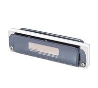 Stylebest 10-Hole Blues Harmonica F Key for Beginners Musical Practice, Durable Stainless Steel Body, Transparent Resin, Compact 3.9x1.1x0.8 in (White)