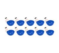 Stylebest 10Pcs Automatic Chicken Waterer Cups Durable Easy Install Drinking Bowl for Poultry Chickens Ducks Geese Plastic (Big Blue Bowl)