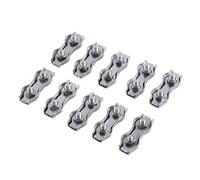 Stylebest 10Pcs M3 Duplex Clips Stainless Steel Wire Cable Rope Grips Clamps Caliper