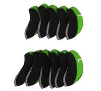 Stylebest 11Pcs Neoprene Iron Headcover Set Durable Protective Covers for Clubs 5.5x2.8in (Green)