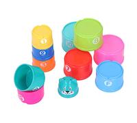 Stylebest 11pcs Stacking Cups Toy Set Bright Colorful Nesting Cups for Early Education Bath Play 6M+ Plastic