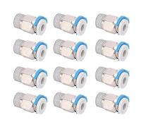 Stylebest 12Pcs Pneumatic Fitting Push Connector Durable and High-Performance 3D Printer Extruder Accessories for Bowden Extruders Stainless Steel 4mm Tube