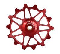 Stylebest 14T Red Mountain Bike Bearings Guide Roller Durable Ceramic Aluminum for Cycling Equipment 2 Pieces (14T mountain bike metal bearings)