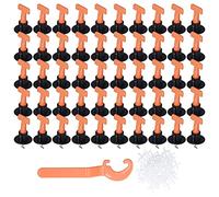 Stylebest 151PCS Tile Leveling System Adjustable and Reusable for Floor and Wall Tile Installation, Black and Orange, Suitable for 2-8mm Gaps