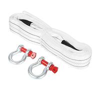 Stylebest 16.4ft Tow Cable Heavy Duty Towing Strap 18 Tons for Emergency Vehicles with Steel U-Shaped Hooks