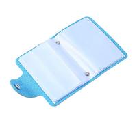 Stylebest 1pc PU Leather Card Holder Stylish Wallet for 24 Cards Women Men Eco-Friendly Yellow 10.5x7.5cm (Blue)