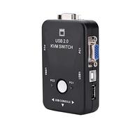 Stylebest 2 Port USB VGA KVM Switch Box Compact Device for Shared Workstations Control 2 PCs 10.1 X 7. X .5cm