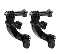 Stylebest 2 Sets Helmet Extension Arm Curved Bracket for Enhanced Sports Camera Stability in Climbing Cycling and Camping Black