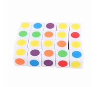 Stylebest 20Pcs Color Dot Dice Set for Teaching and Board Games, Bright 6 Colors, Right Angle Design, Durable Plastic, 16x16x16mm