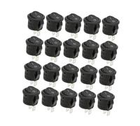Stylebest 20Pcs Rocker Switch Durable Power Switch 2 Pin 2 Position for Home Appliances Plastic 16mm