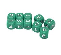 Stylebest 20PCS Round Corner Number Dice Set for Teaching and Board Games - Colorful Plastic 6 Sides Dice - Approx. 1.6cm (Green)