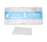 Stylebest 240pcs Transparent Nail Extensions, Extra Long Coffin Nails Tips, Full Cover Artificial Fingernail Tips for Nail Art DIY, Durable ABS Material