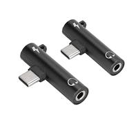 Stylebest 2PCS USB C to 3.5mm Adapter for Phone Tablet (Black) | Headphone Jack Support, ABS Build, Phone Compatibility, Compact Carry, Type-C Power Port, Tablet Use